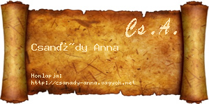 Csanády Anna névjegykártya